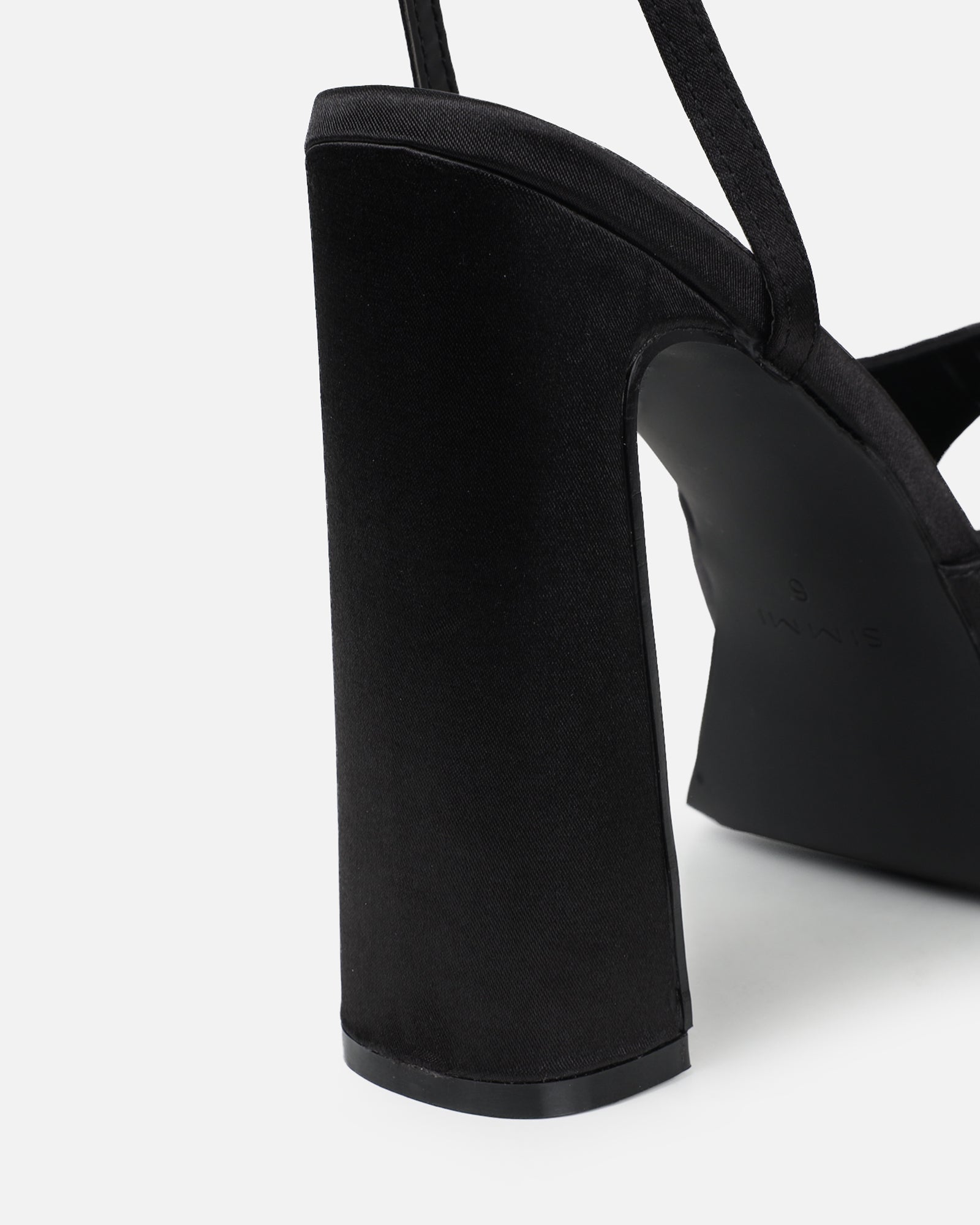 Kamiko Black Satin Platform Sandals