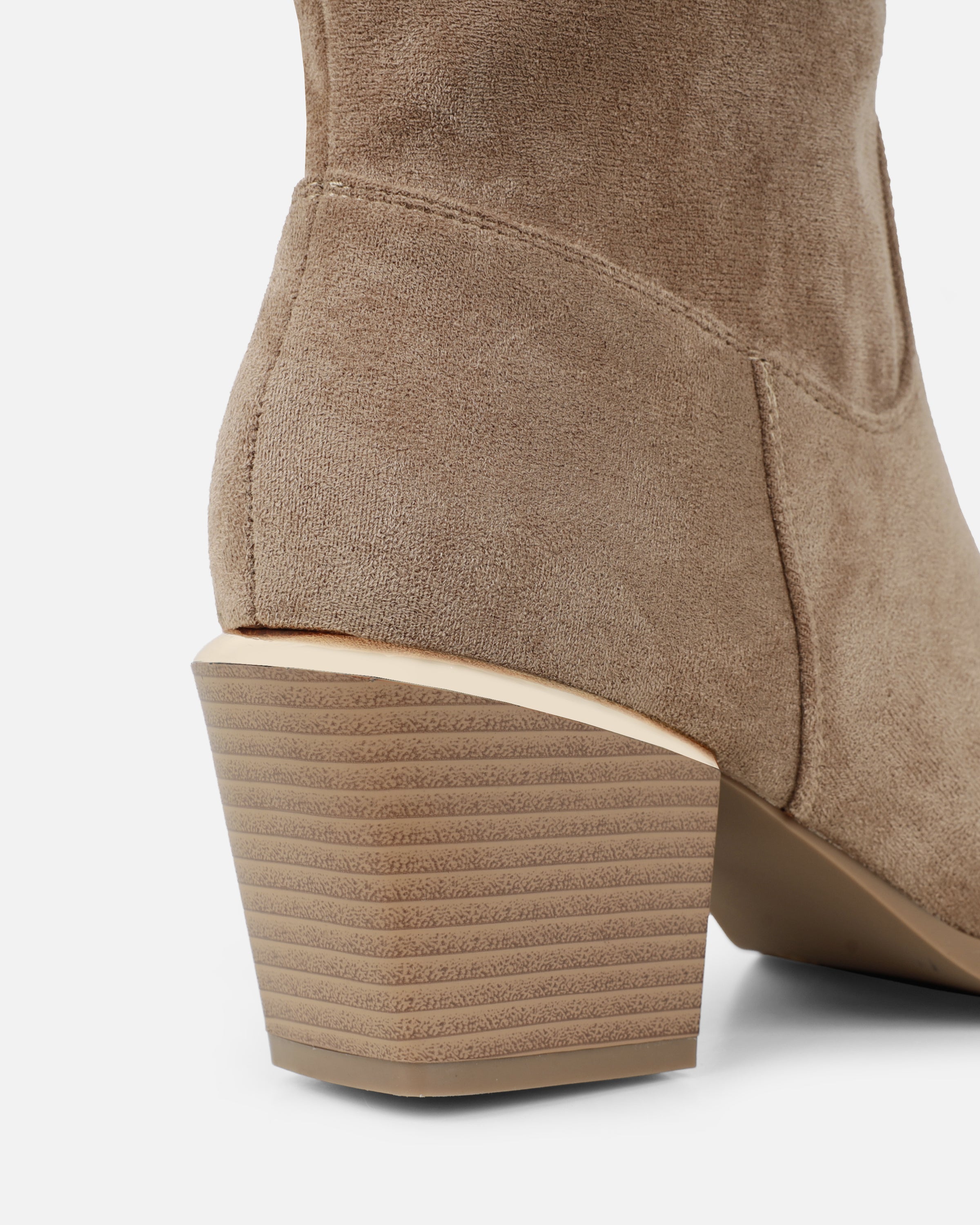 Maurice Beige Faux Suede Calf Western Boots