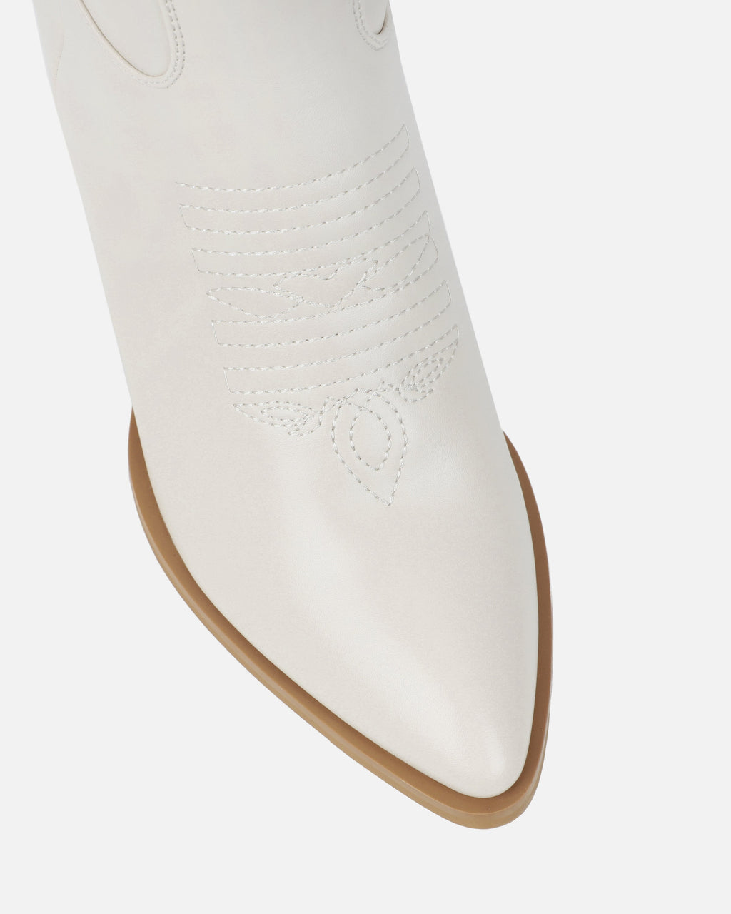 Millan Cream Block Heel Calf Western Boots