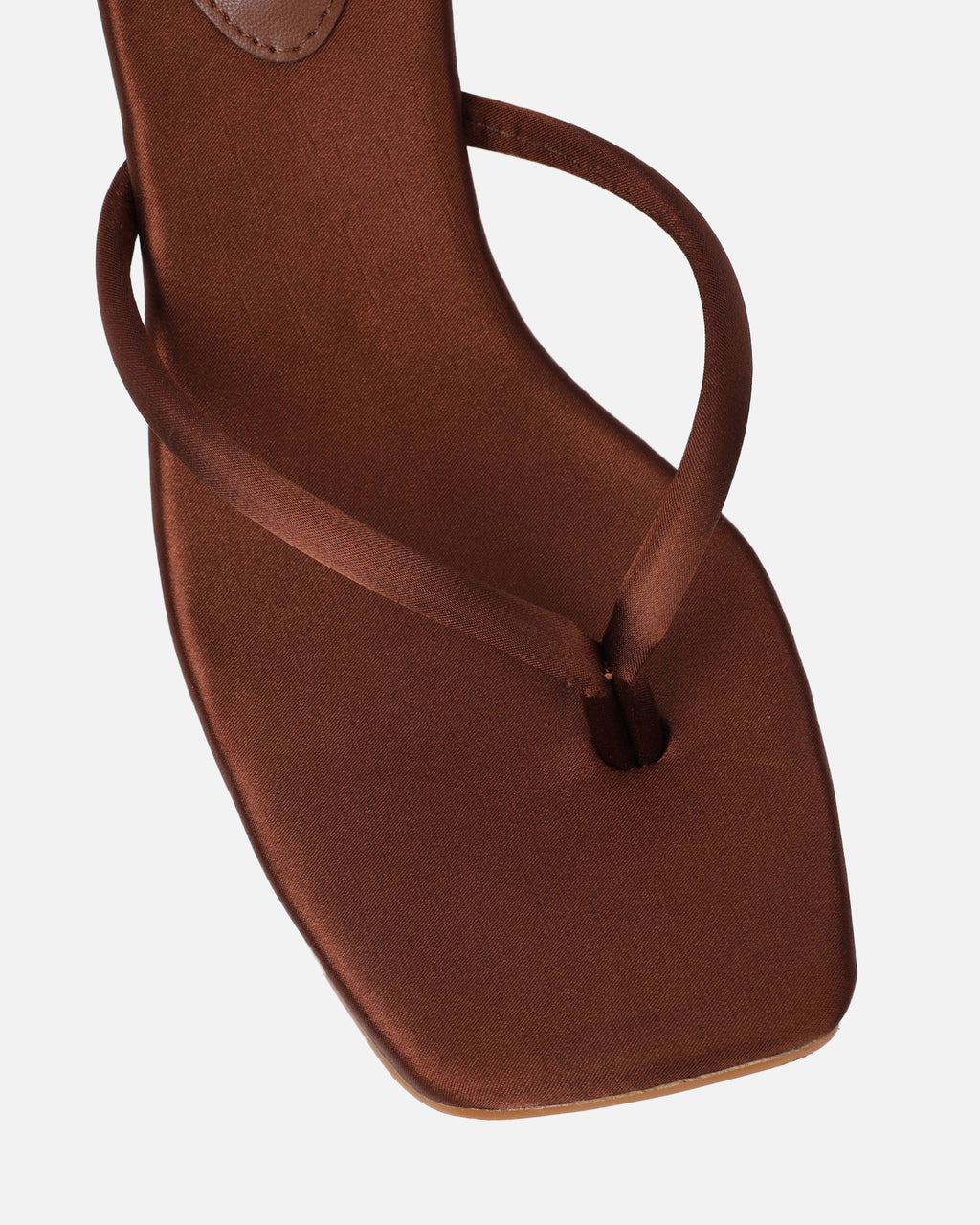 Melba Chocolate Brown Satin Toe Post Sandals