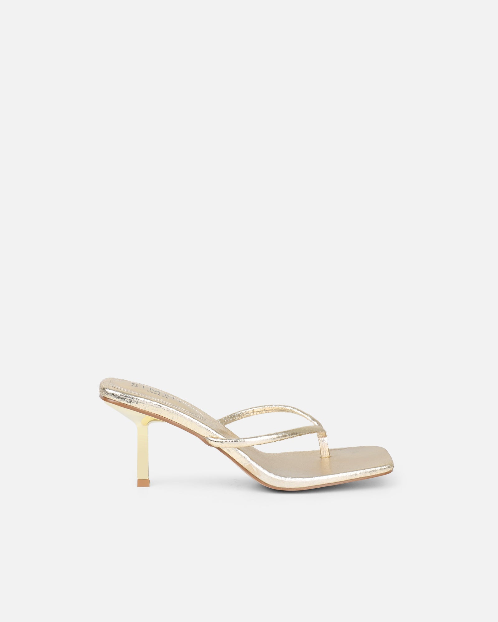 Melba Gold Crackle Padded Toe Thong Sandals