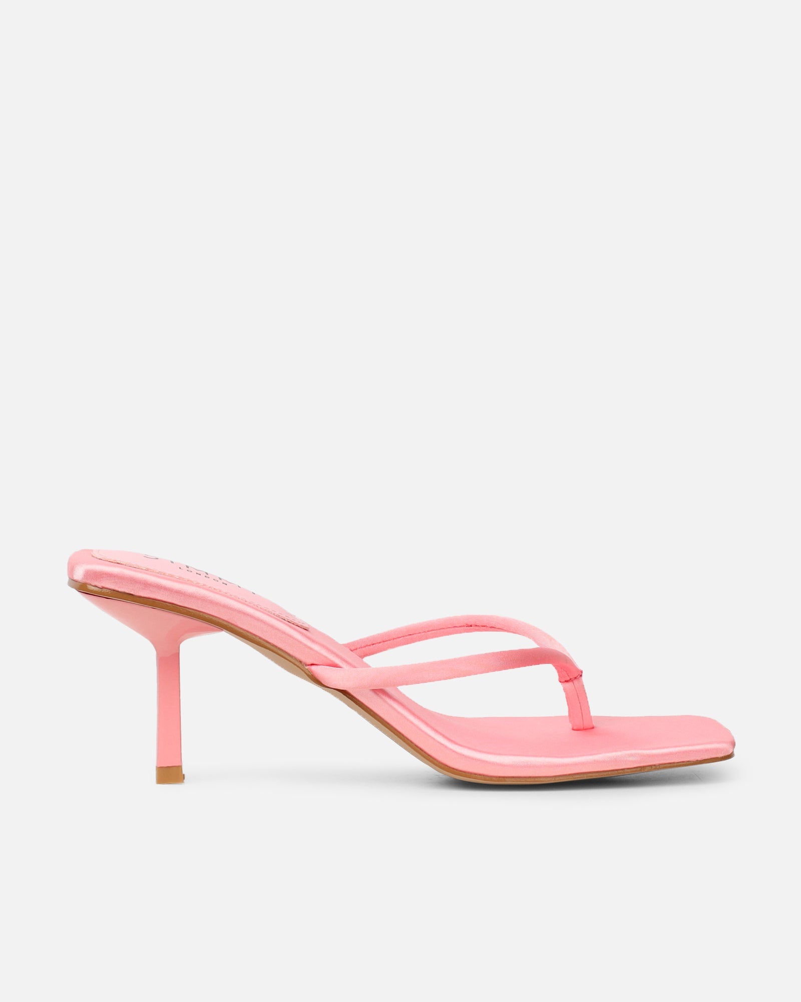 Melba Pink Satin Padded Toe Thong Sandals