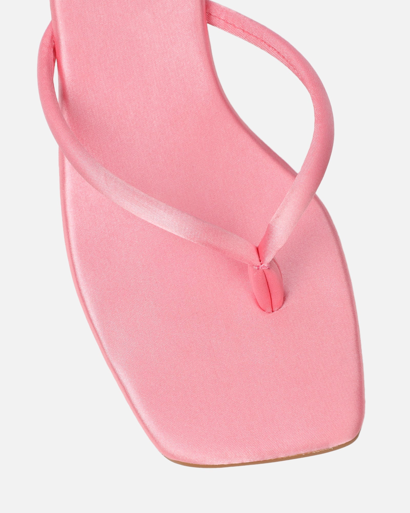 Melba Pink Satin Padded Toe Thong Sandals
