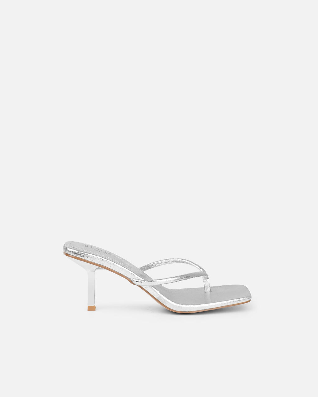 Melba Silver Crackle Padded Toe Post Sandals