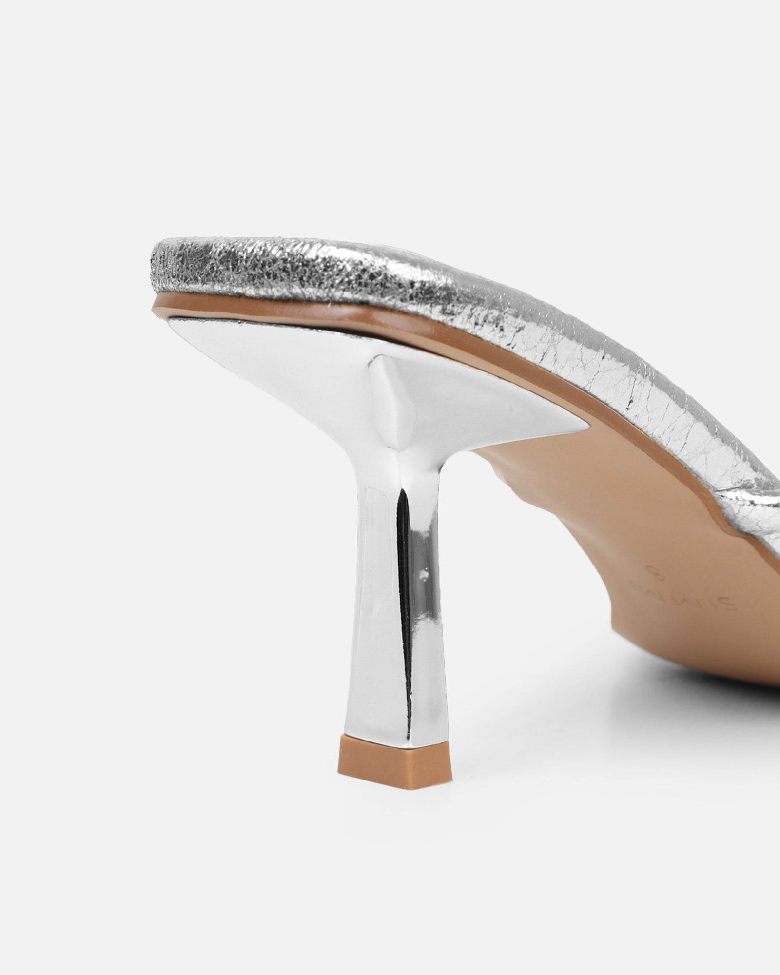 Melba Silver Crackle Padded Toe Post Sandals