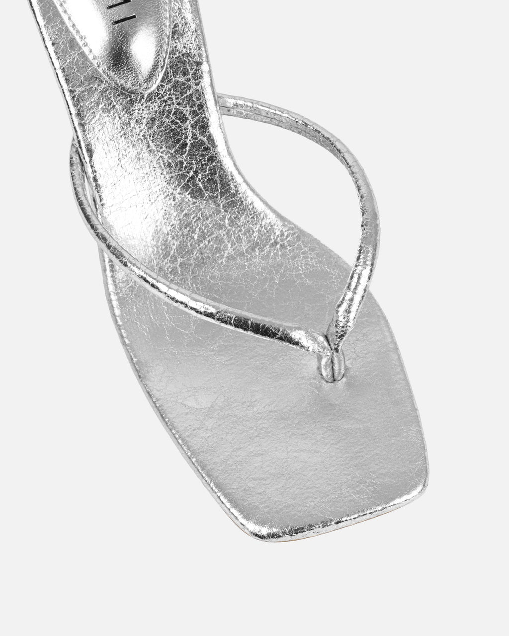 Melba Silver Crackle Padded Toe Post Sandals