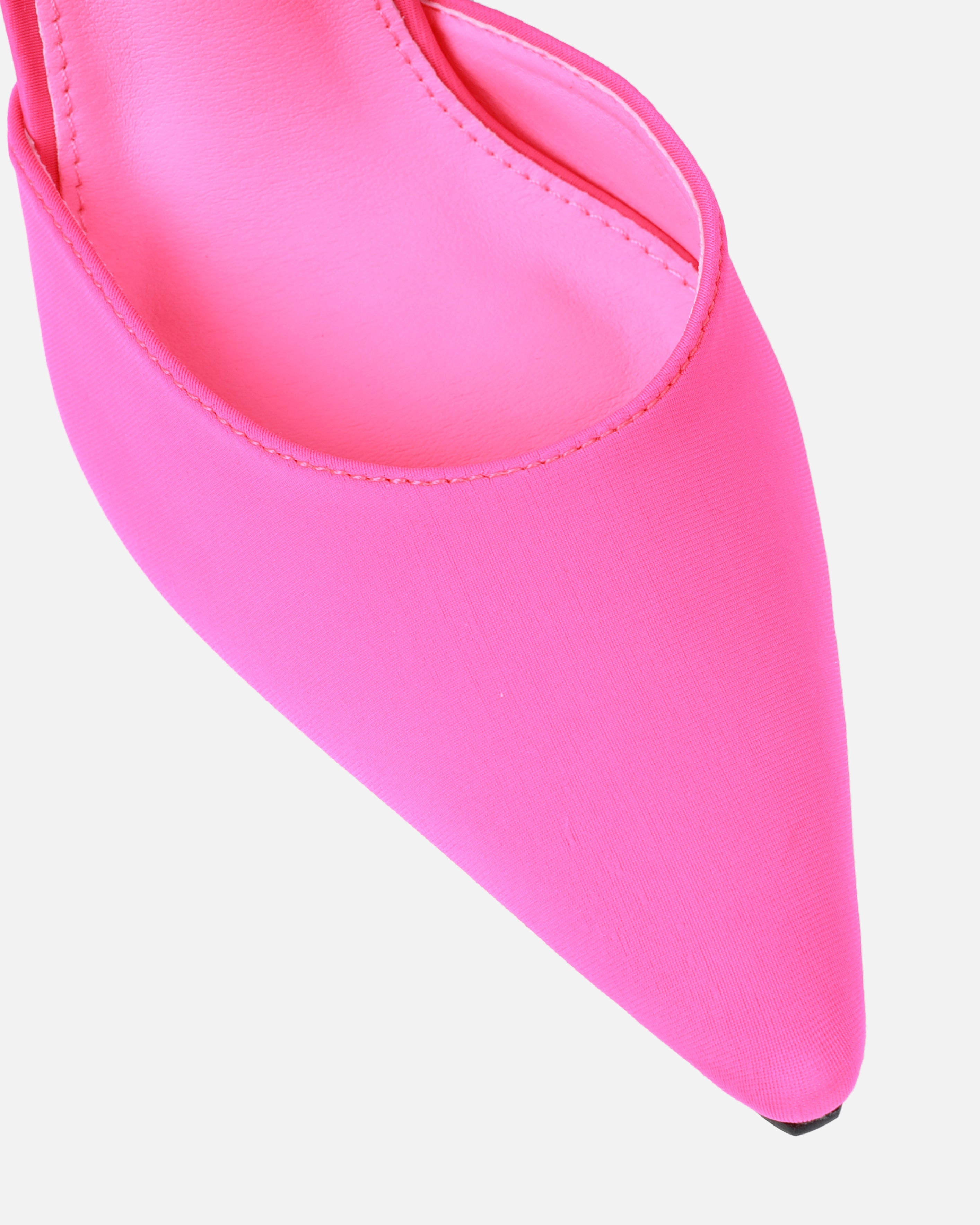 Mitra Pink Lycra Slingback Mid Heel Courts