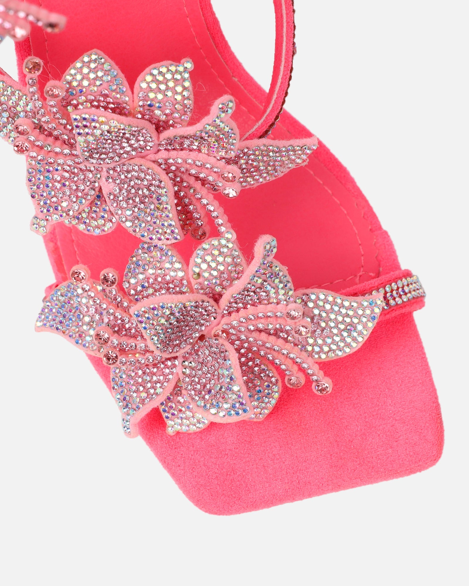 Marium Pink Spiral Flower Heeled Sandals