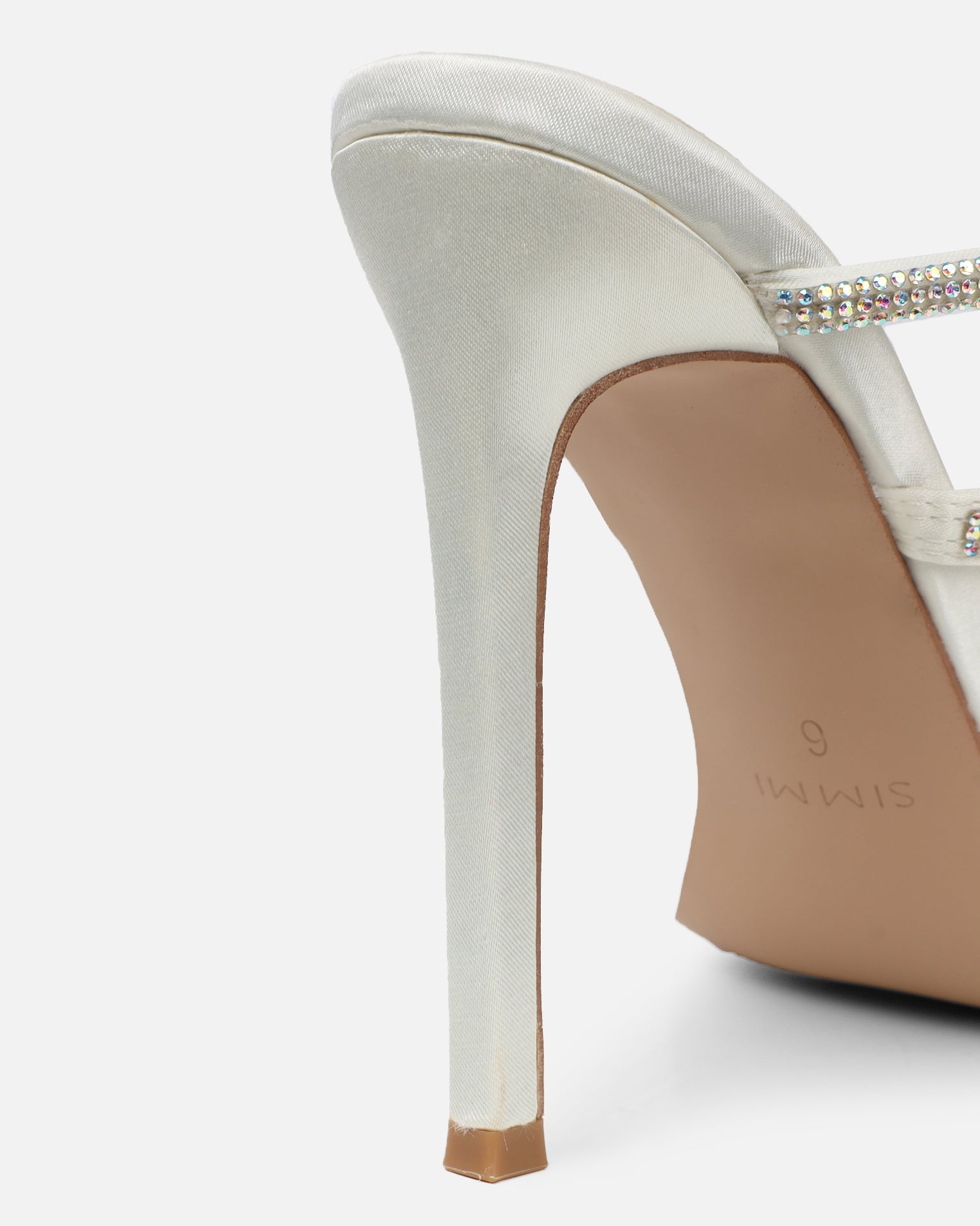 Marium White Spiral Flower Heeled Sandals