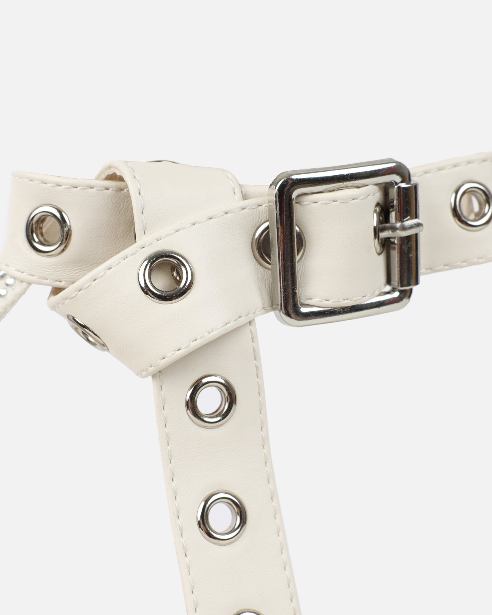 Rivka Stone Diamante Buckle Detail Heeled Sandals