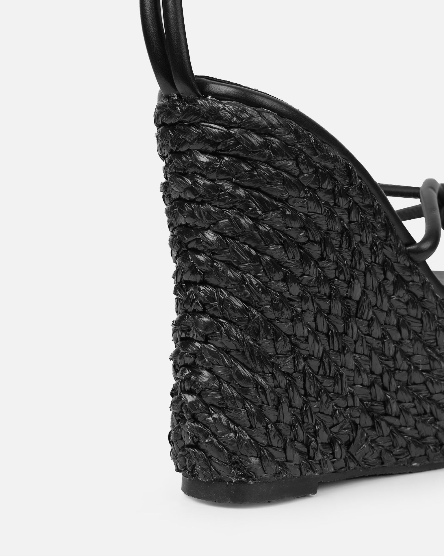 Monii Black Colour Espadrille Wedges