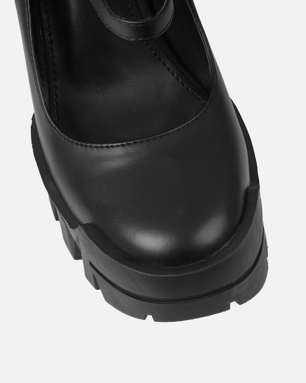 Jorrdana Black Chunky Mary Jane Heels