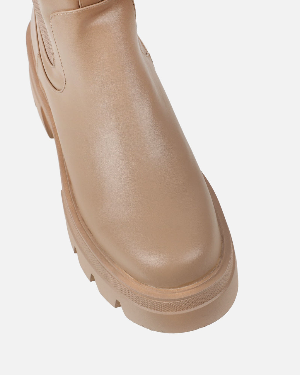 Myles Beige Fat Over the Knee Boots
