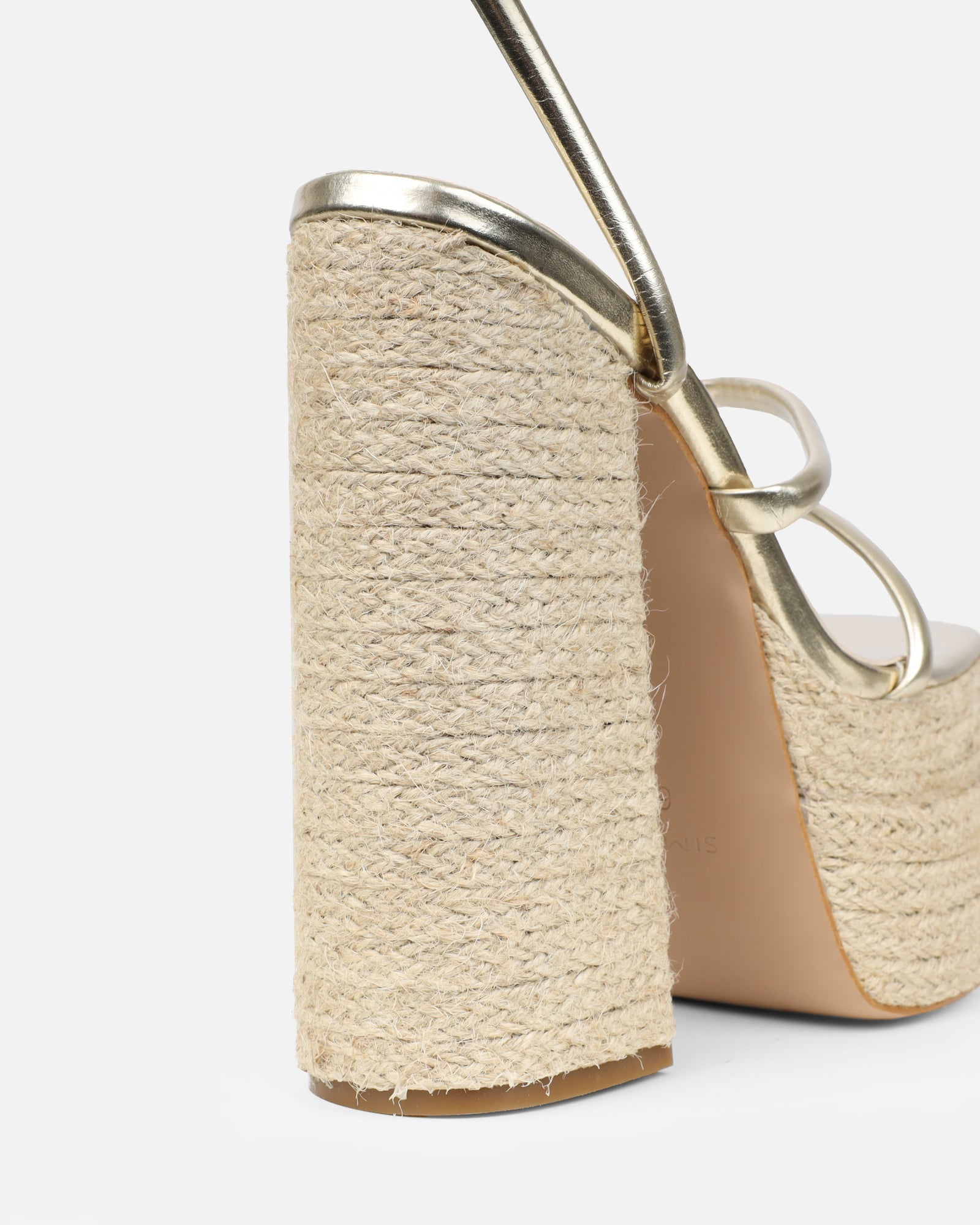 Nadima Gold Metallic Platform Espadrille Sandals