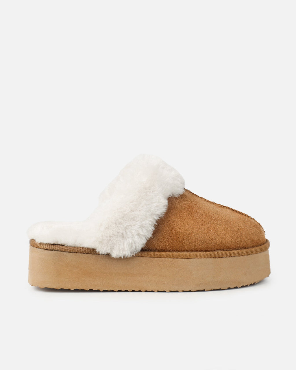 Navy Chestnut Flatform Mules