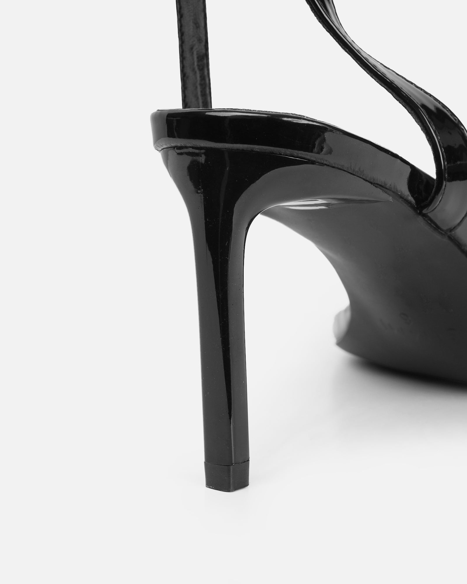Neah Black Patent Minimal Heeled Sandals