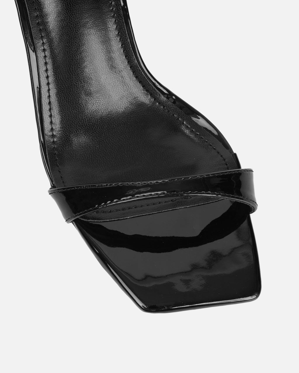 Neah Black Patent Minimal Heeled Sandals