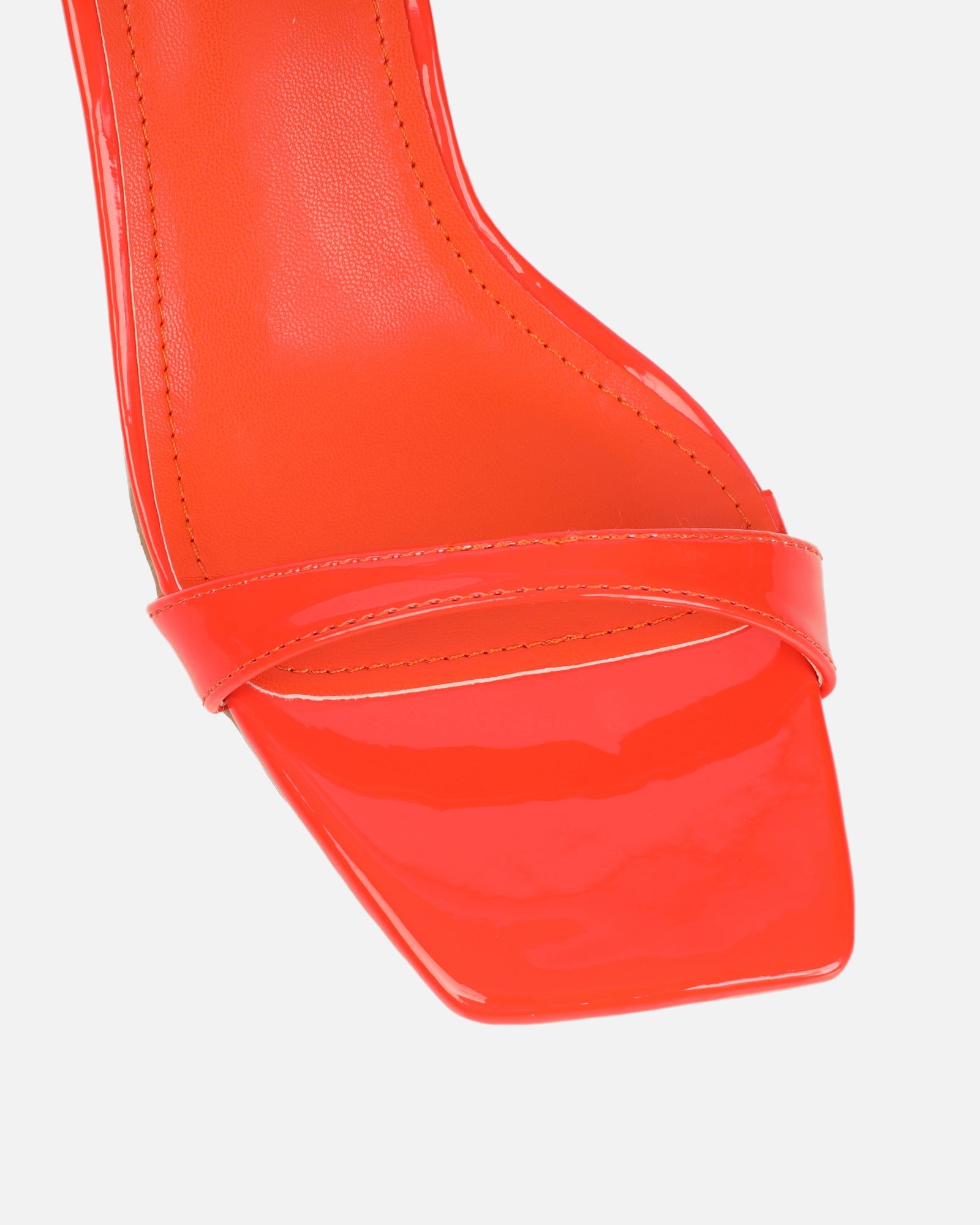 Neah Orange Patent Minimal Heeled Sandals