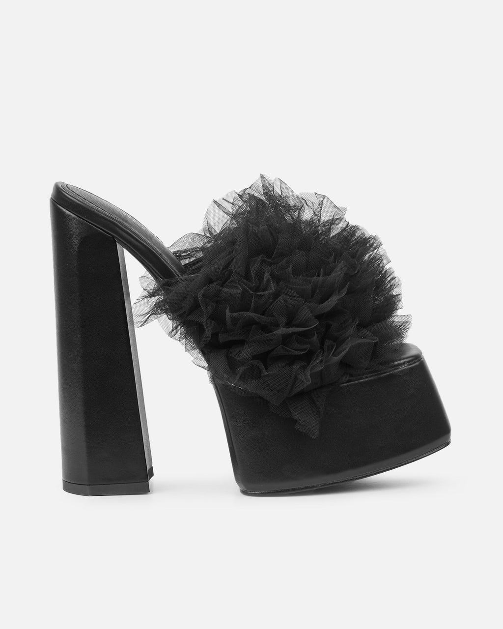 Jesse Black Tulle Platform Heeled Sandals