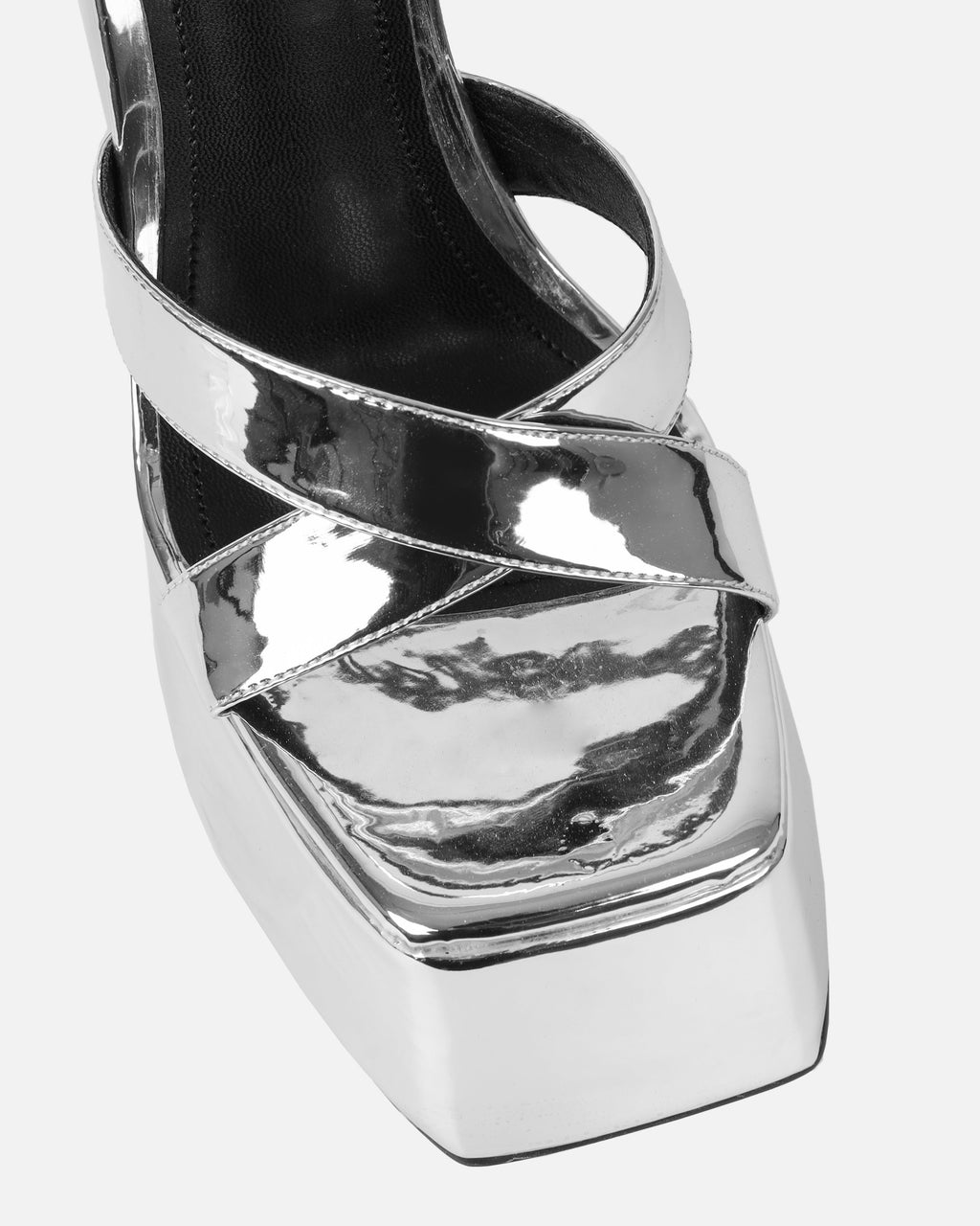 Novah Silver Mirror Platform Sandals