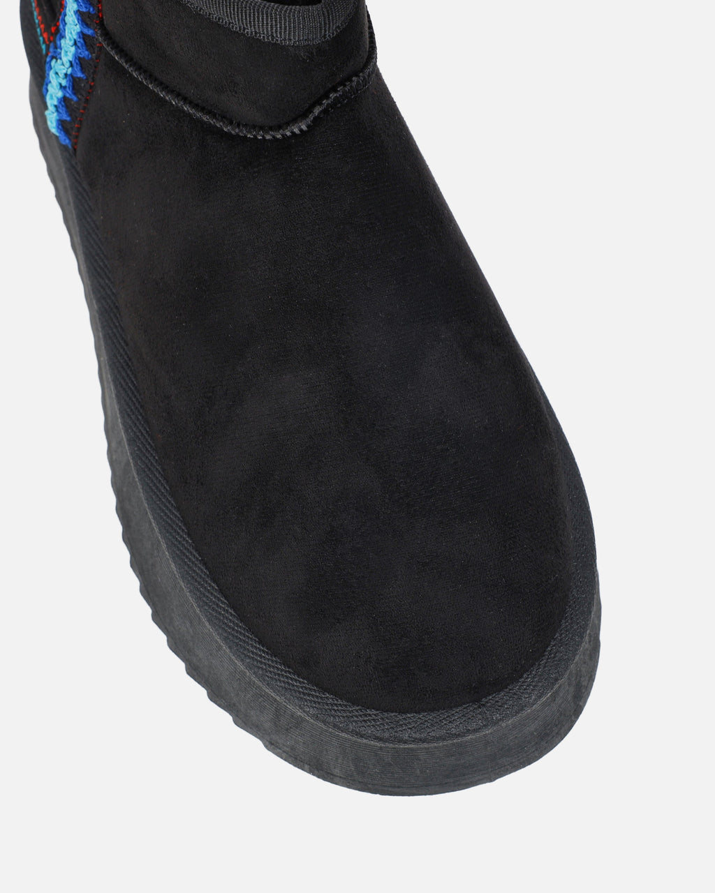 Louie Black Faux Suede Flatform Boots