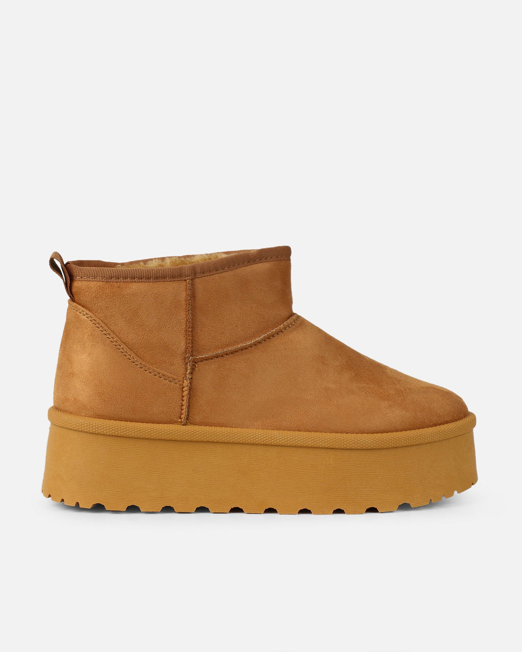 Olly Tan Faux Suede Platform Boots