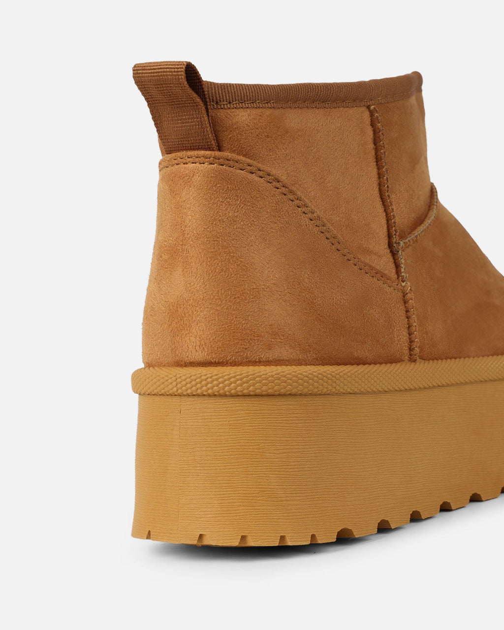 Olly Tan Faux Suede Platform Boots