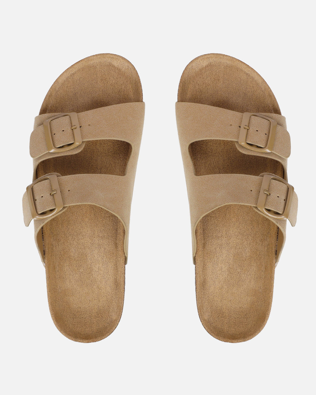 Olsen Taupe Double Strap Flat Sandals
