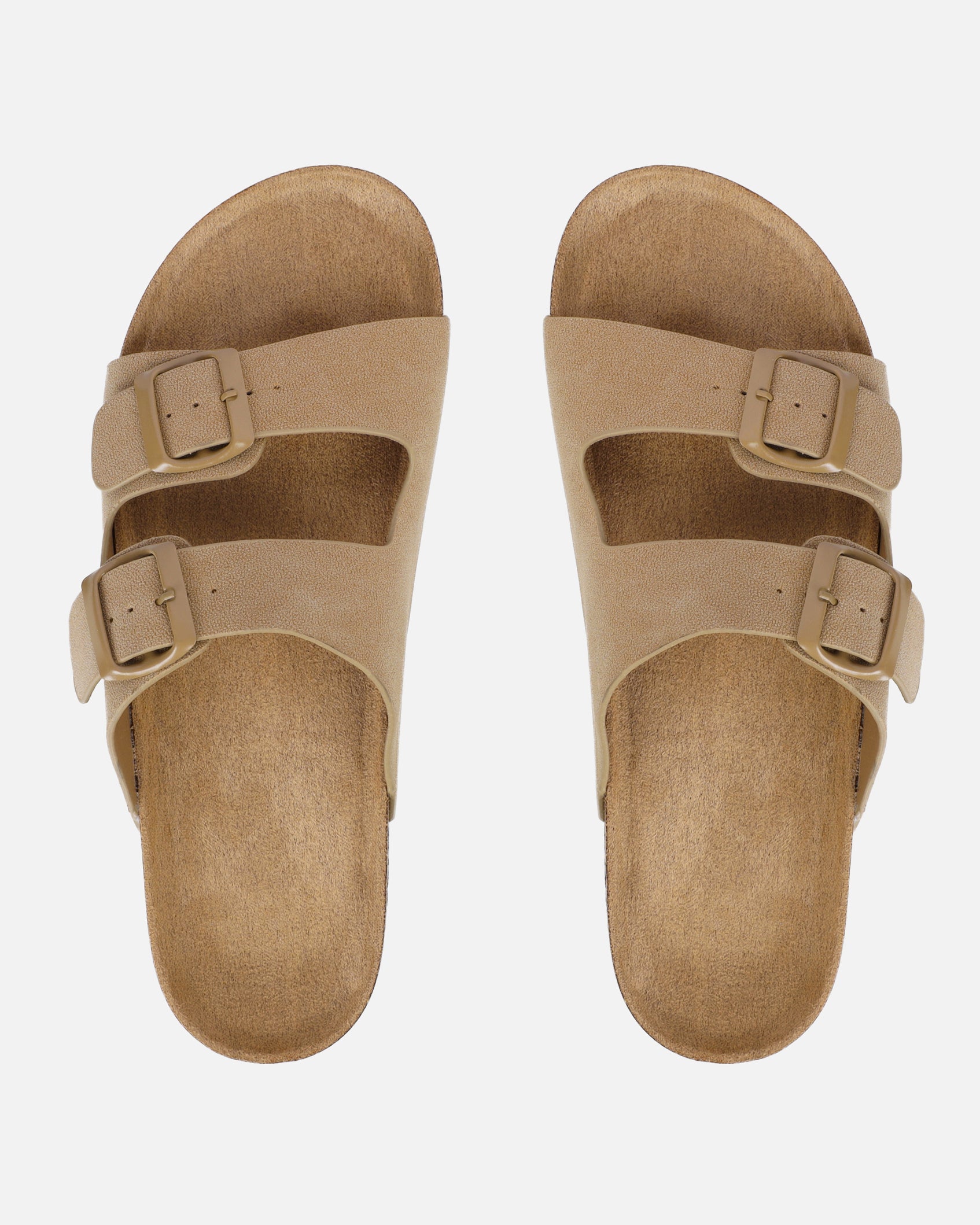 Olsen Taupe Double Strap Flat Sandals