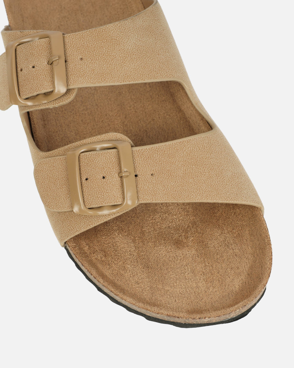 Olsen Taupe Double Strap Flat Sandals