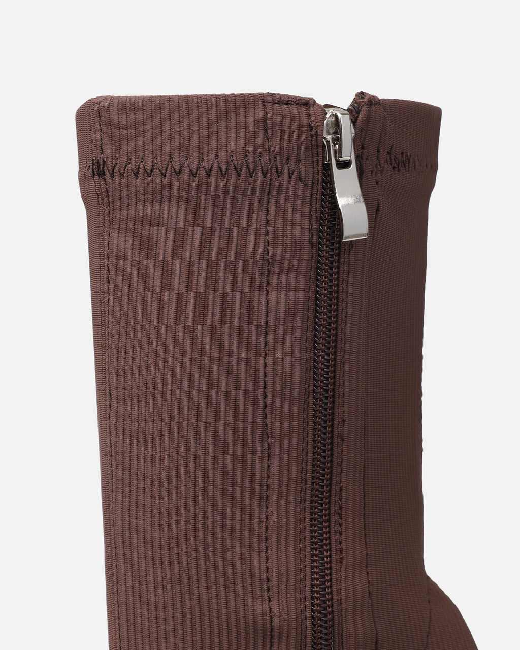 Huntley Chocolate Brown Ribbed Stretch Heeled Boots