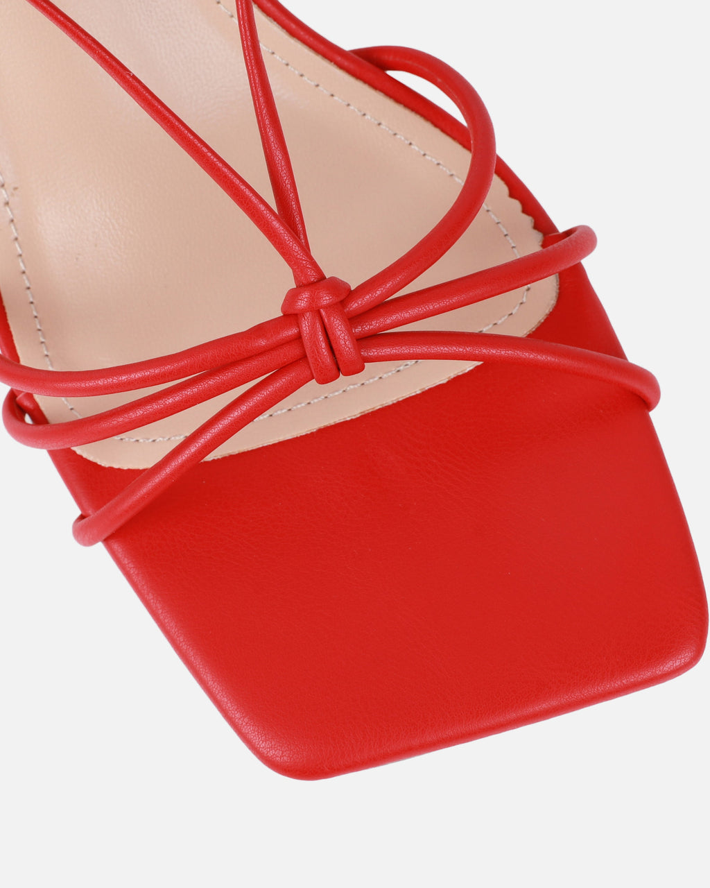 Paola Red Tie Up Low Heel Sandals