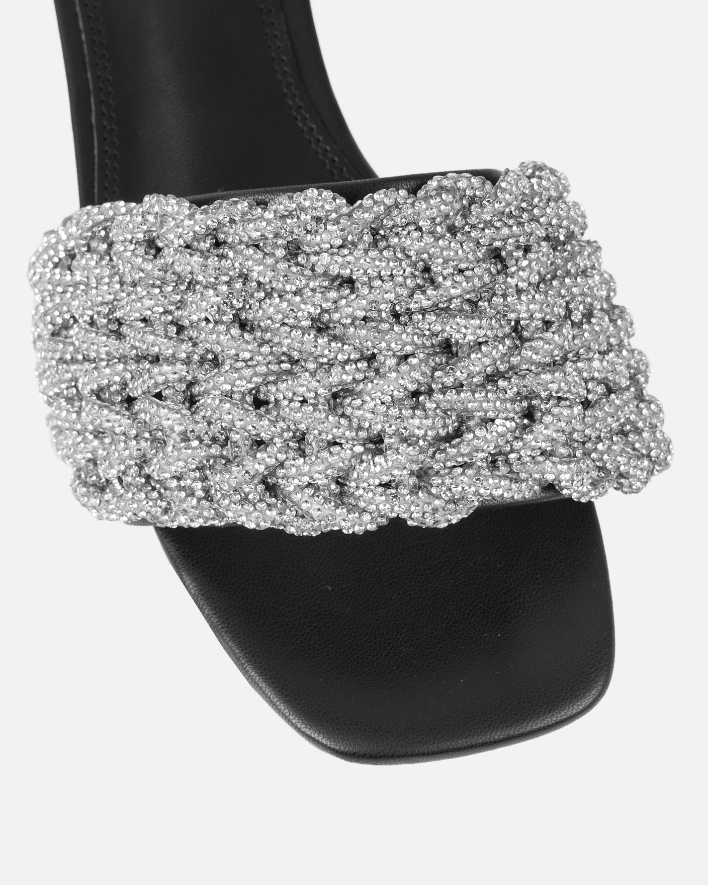 Pariss Black Diamante Sliders