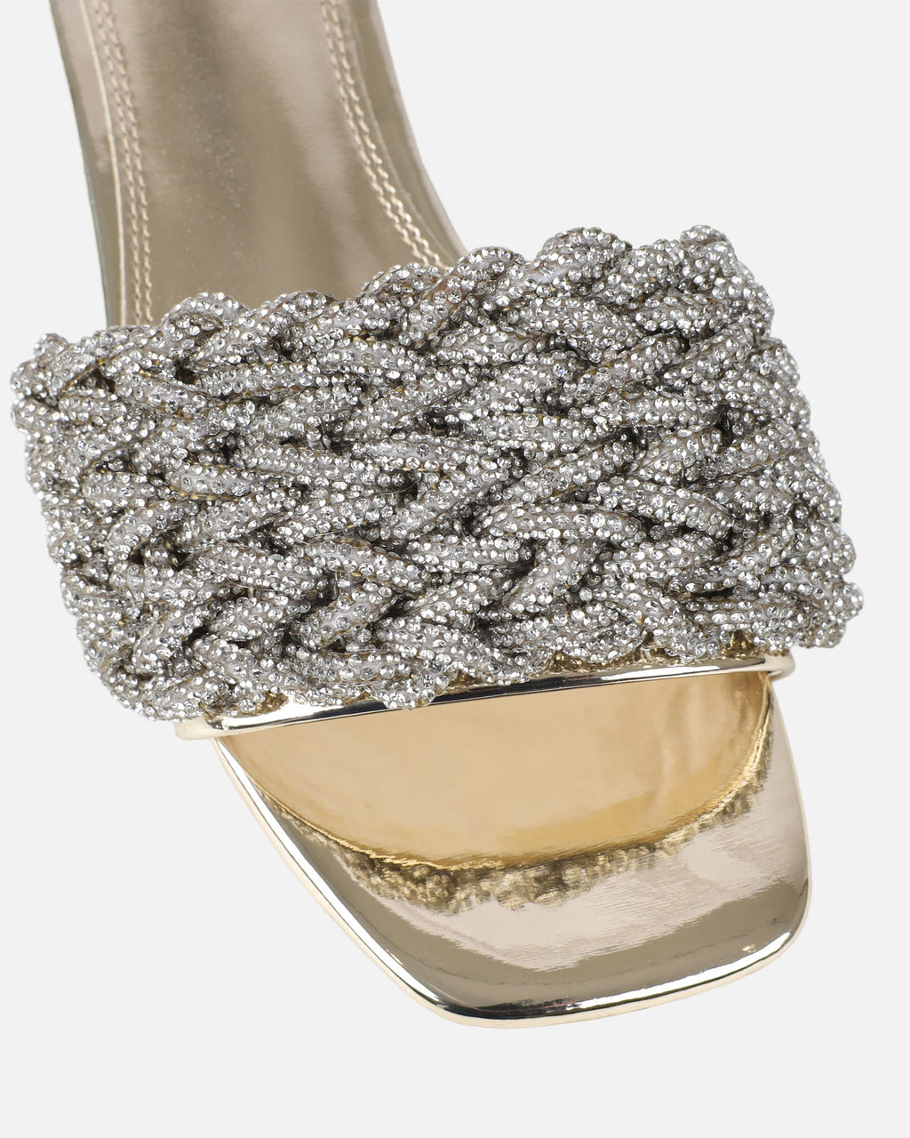 Pariss Gold Mirror Diamante Sliders