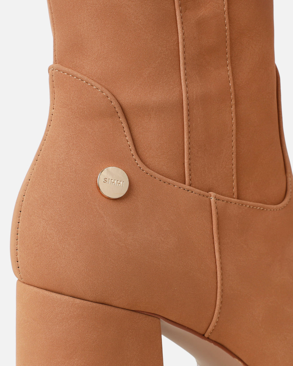 Caiden Tan Platform Knee Boots With Faux Fur Turnover