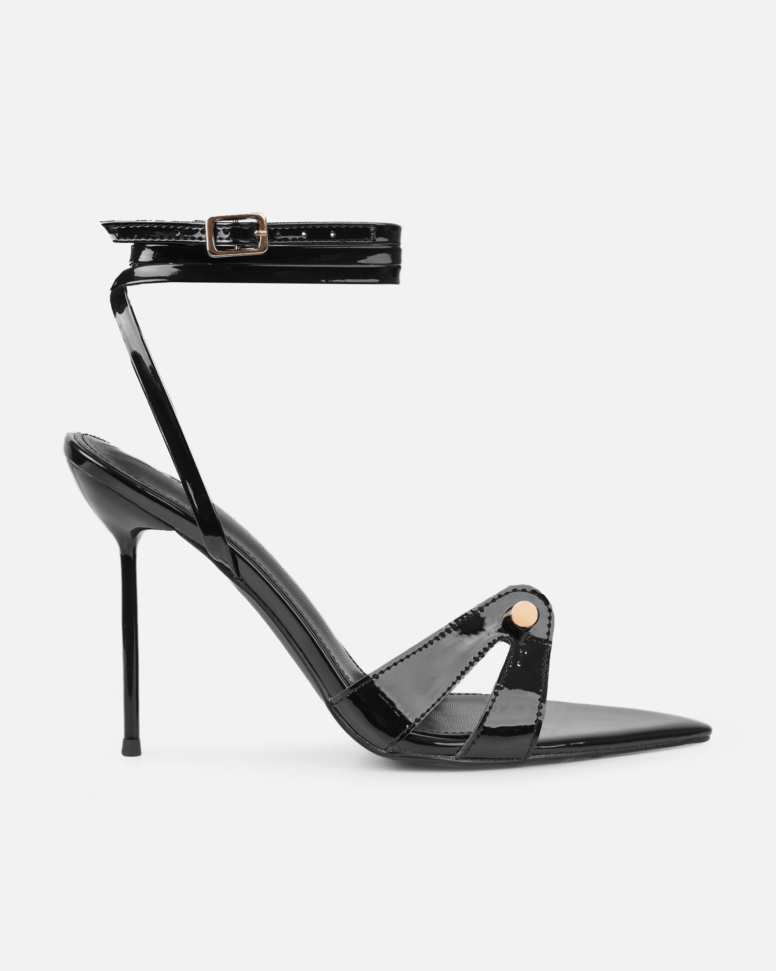 Ebby Black Patent Stiletto Heels