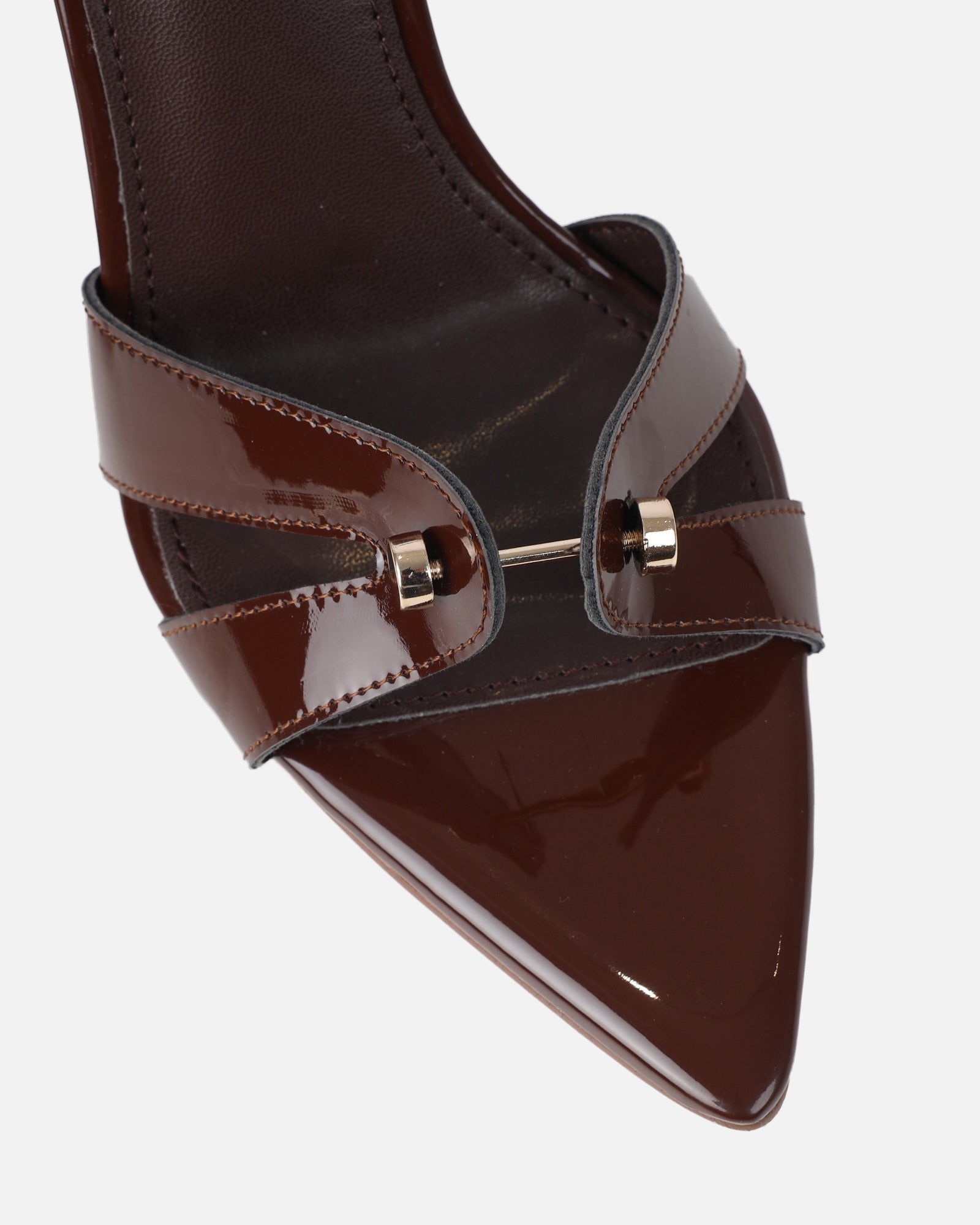 Ebby Chocolate Brown Patent Stiletto Heels