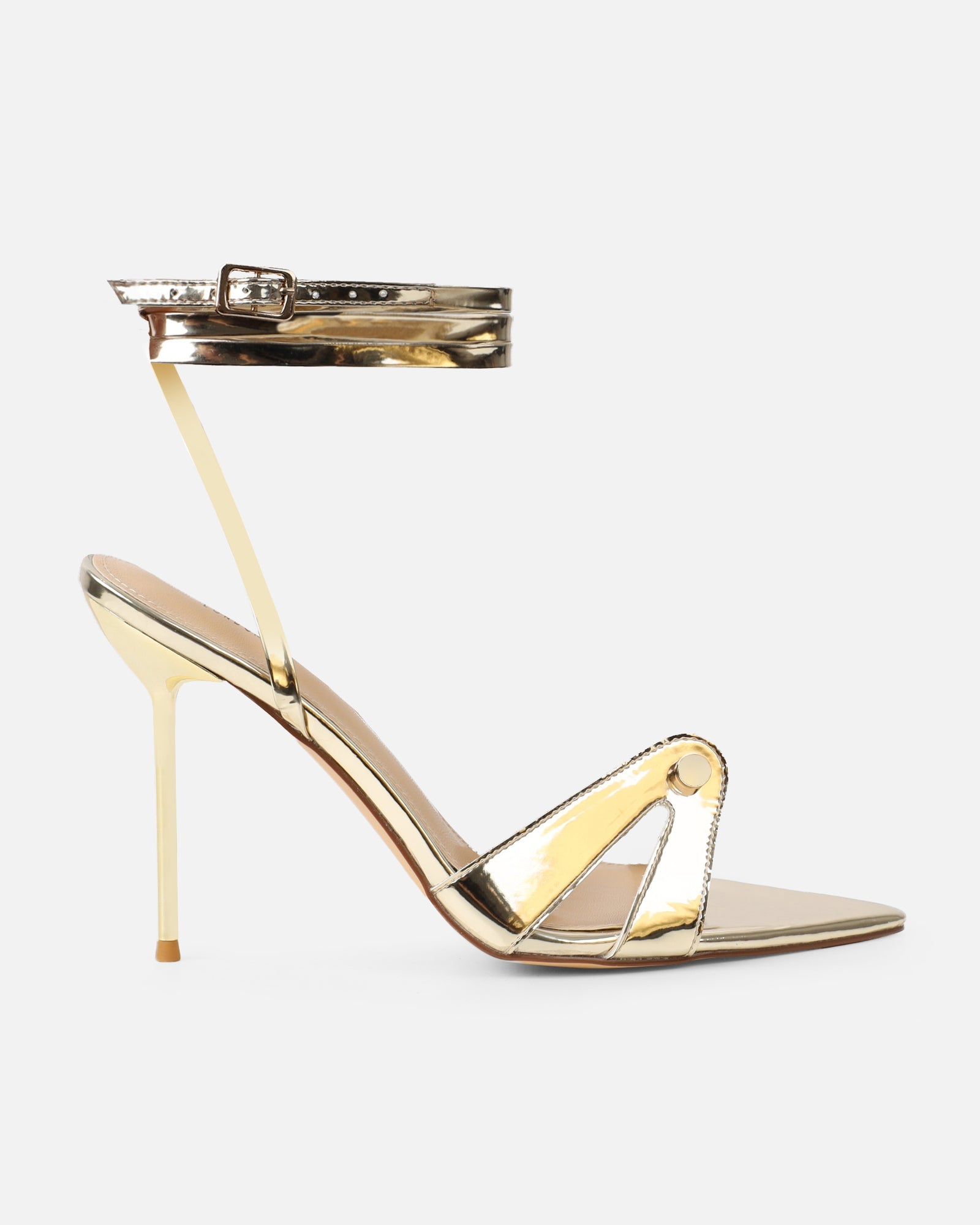 Ebby Gold Mirror Stiletto Heels