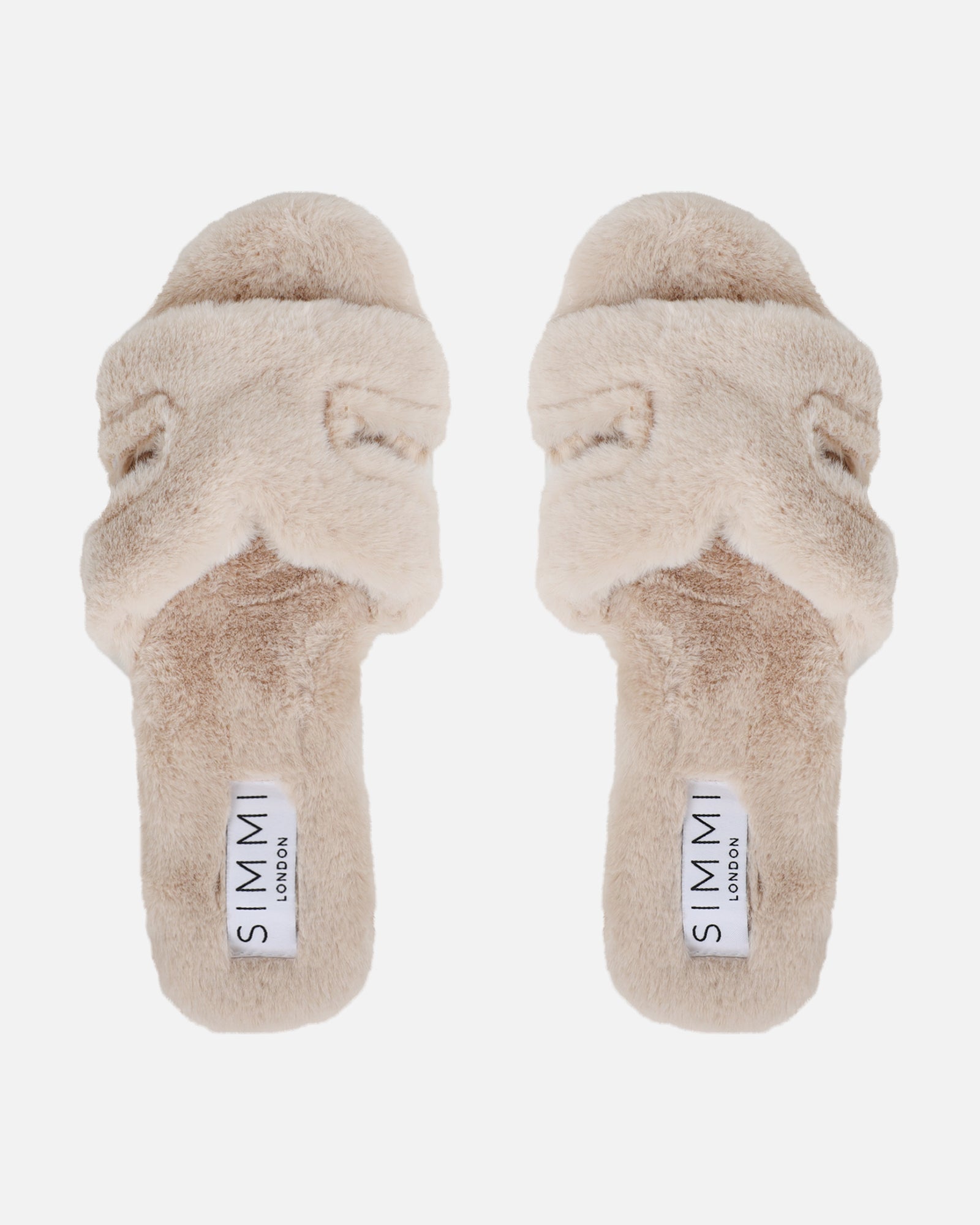 Polaris Beige Faux Fur Slippers