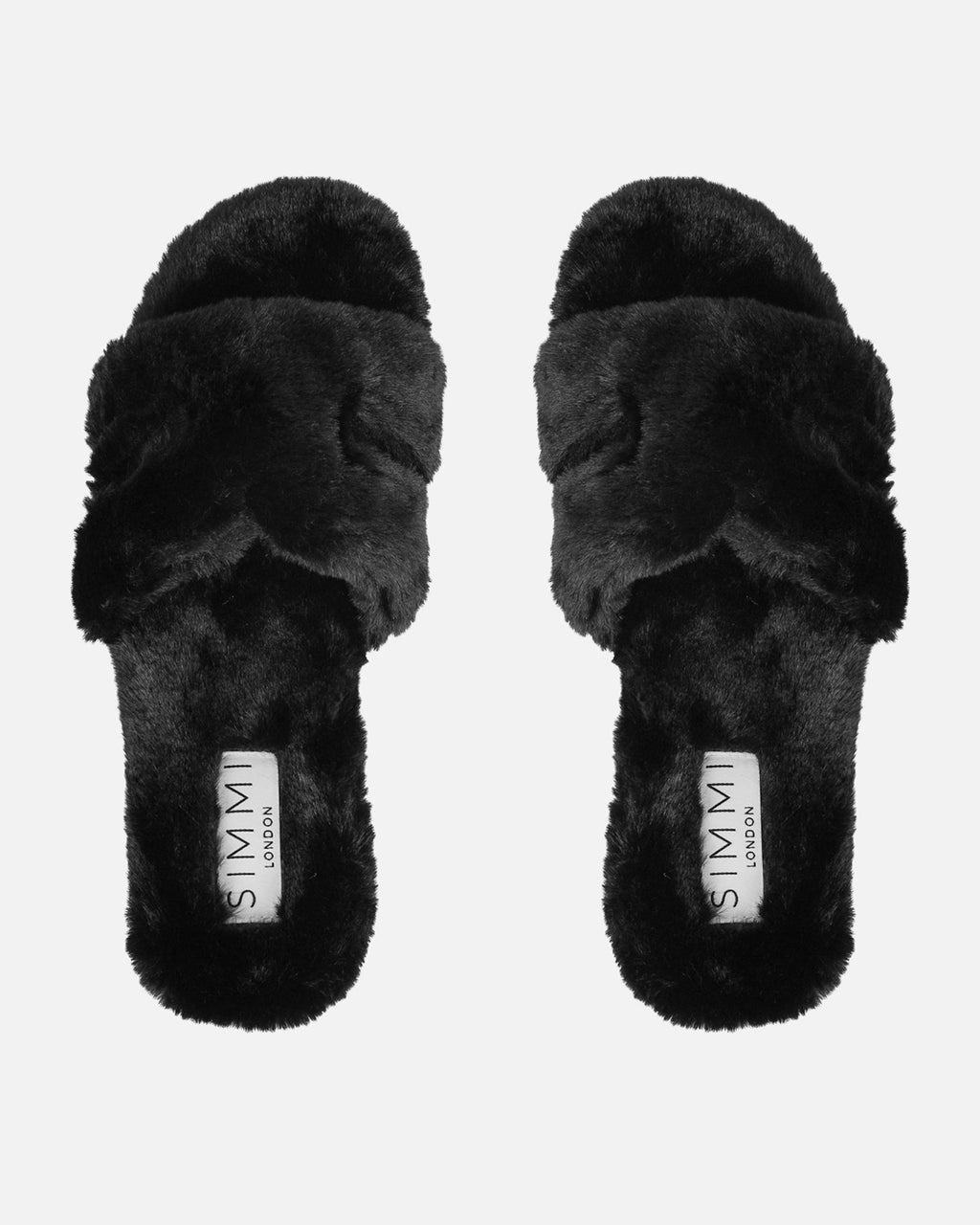 Polaris Black Faux Fur Slippers