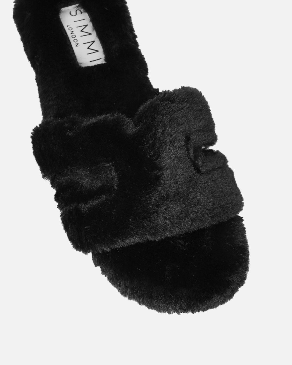 Polaris Black Faux Fur Slippers