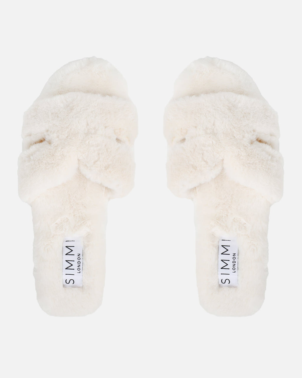 Polaris Cream Faux Fur Slippers