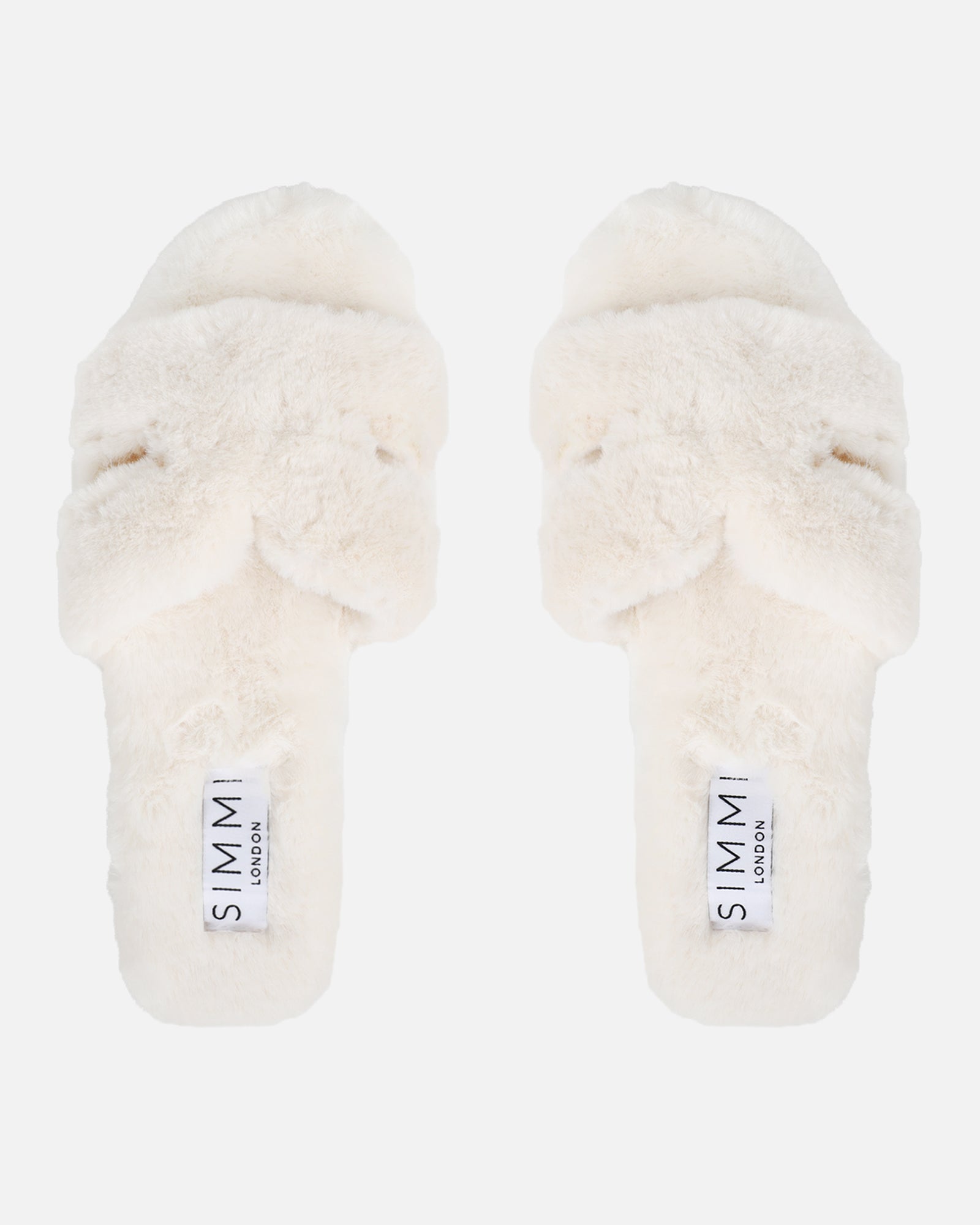 Polaris Cream Faux Fur Slippers