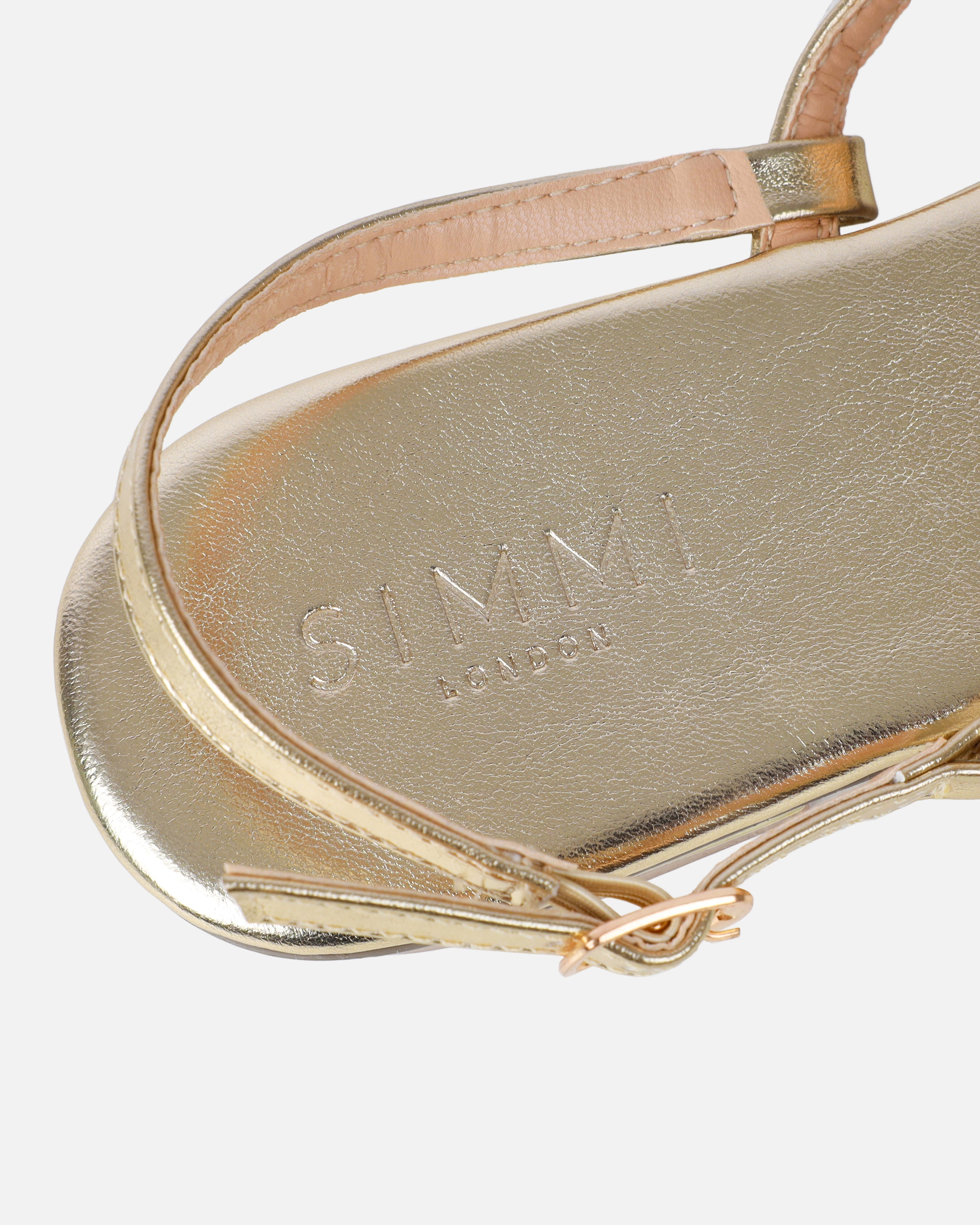 Praire Gold Diamante Toe Thong Flat Sandals