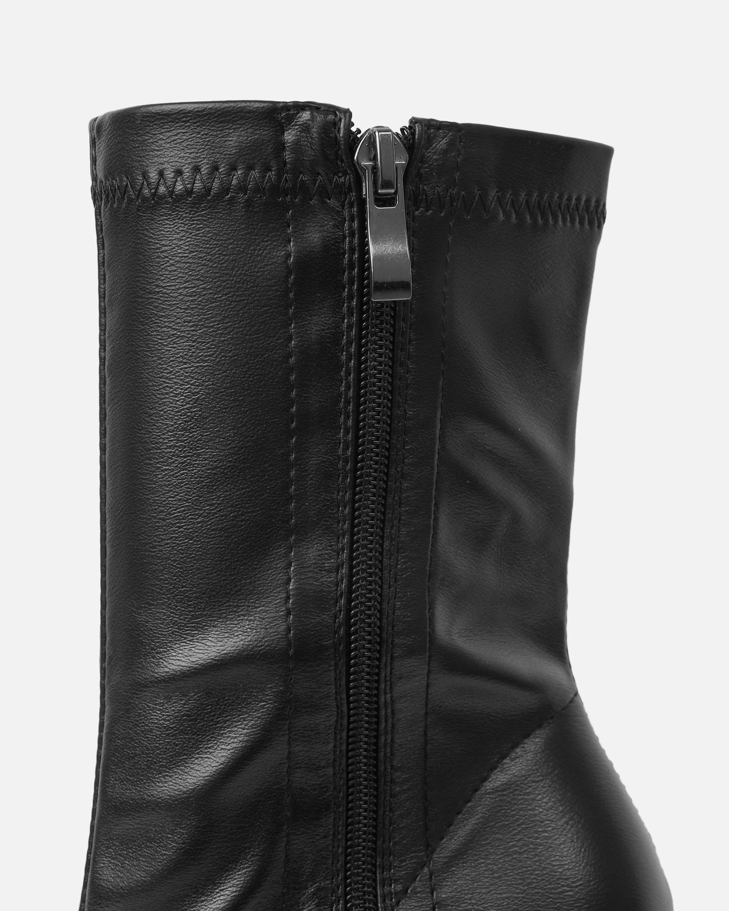 Prince Black High Heeled Pointed Toe Sock Boots