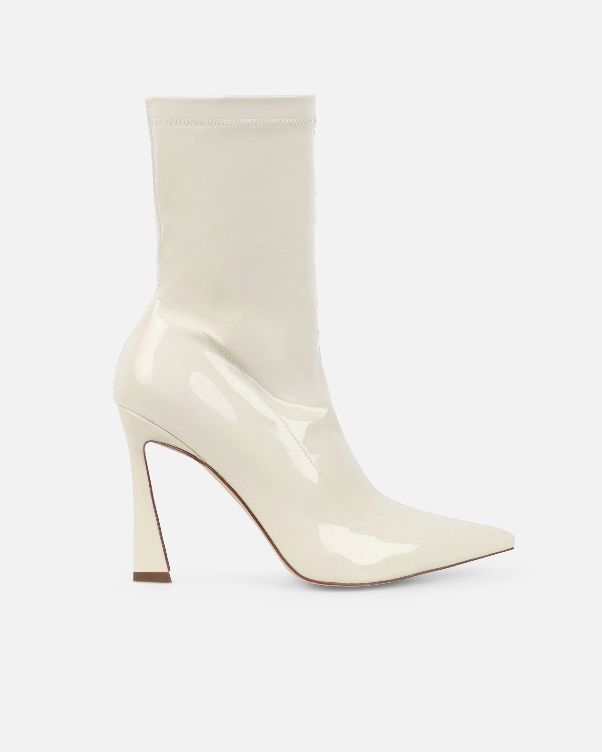 Prince Stone Patent High Heeled Pointed Toe Sock Boots