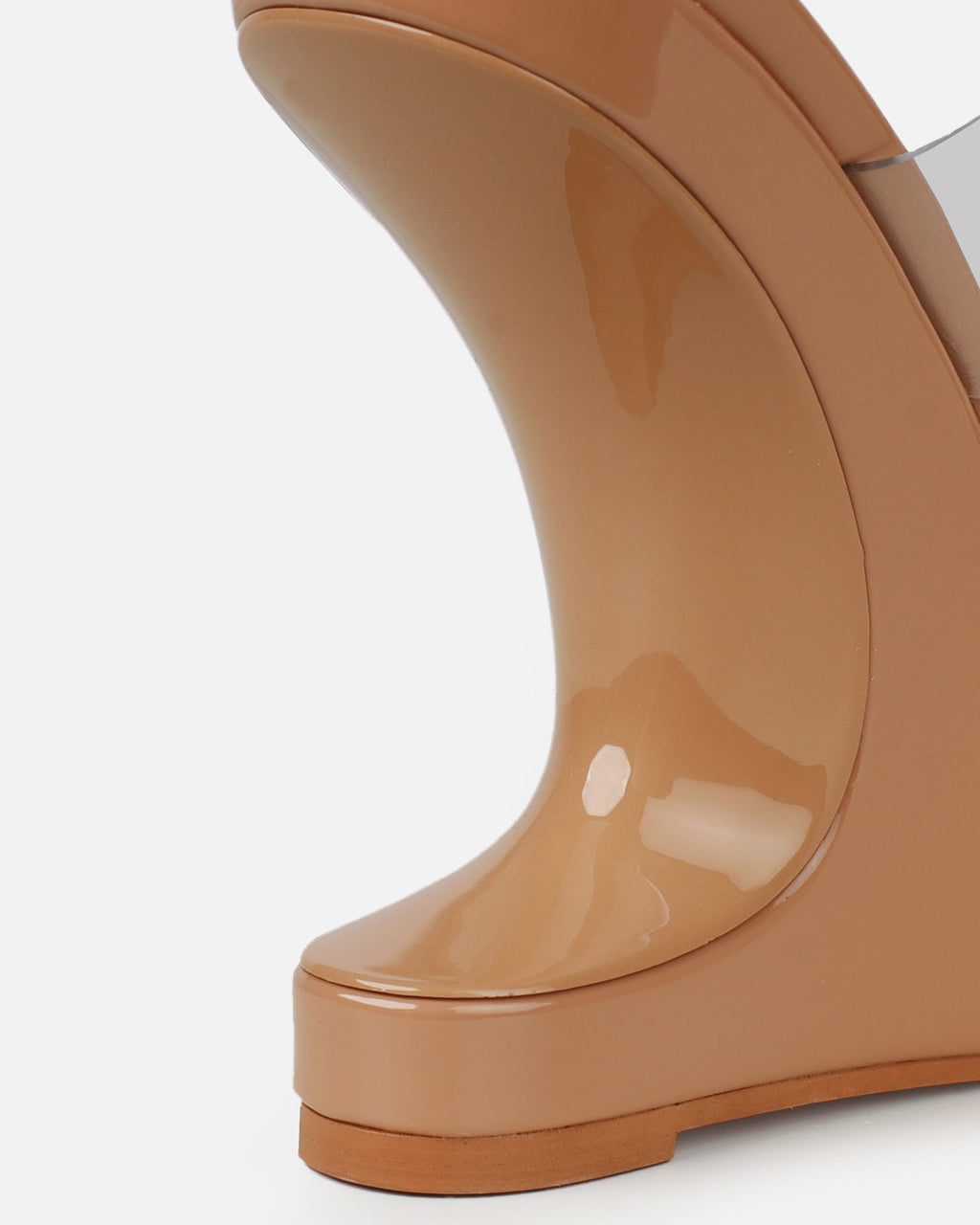 Prita Nude Clear Strappy Wedge Mules