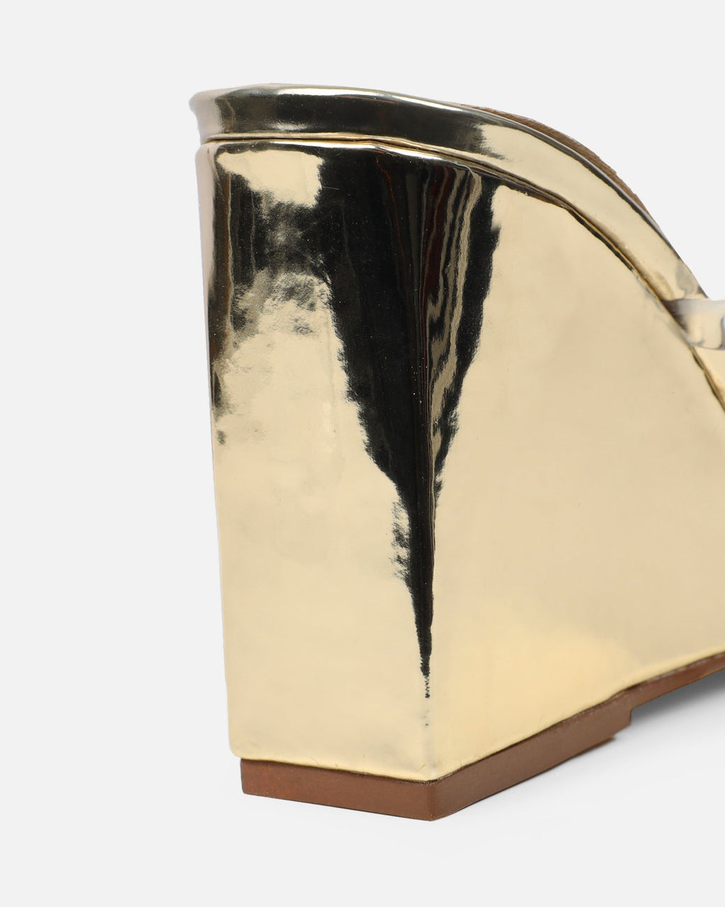 Radial Gold Mirror Clear Wedge Heeled Sandals