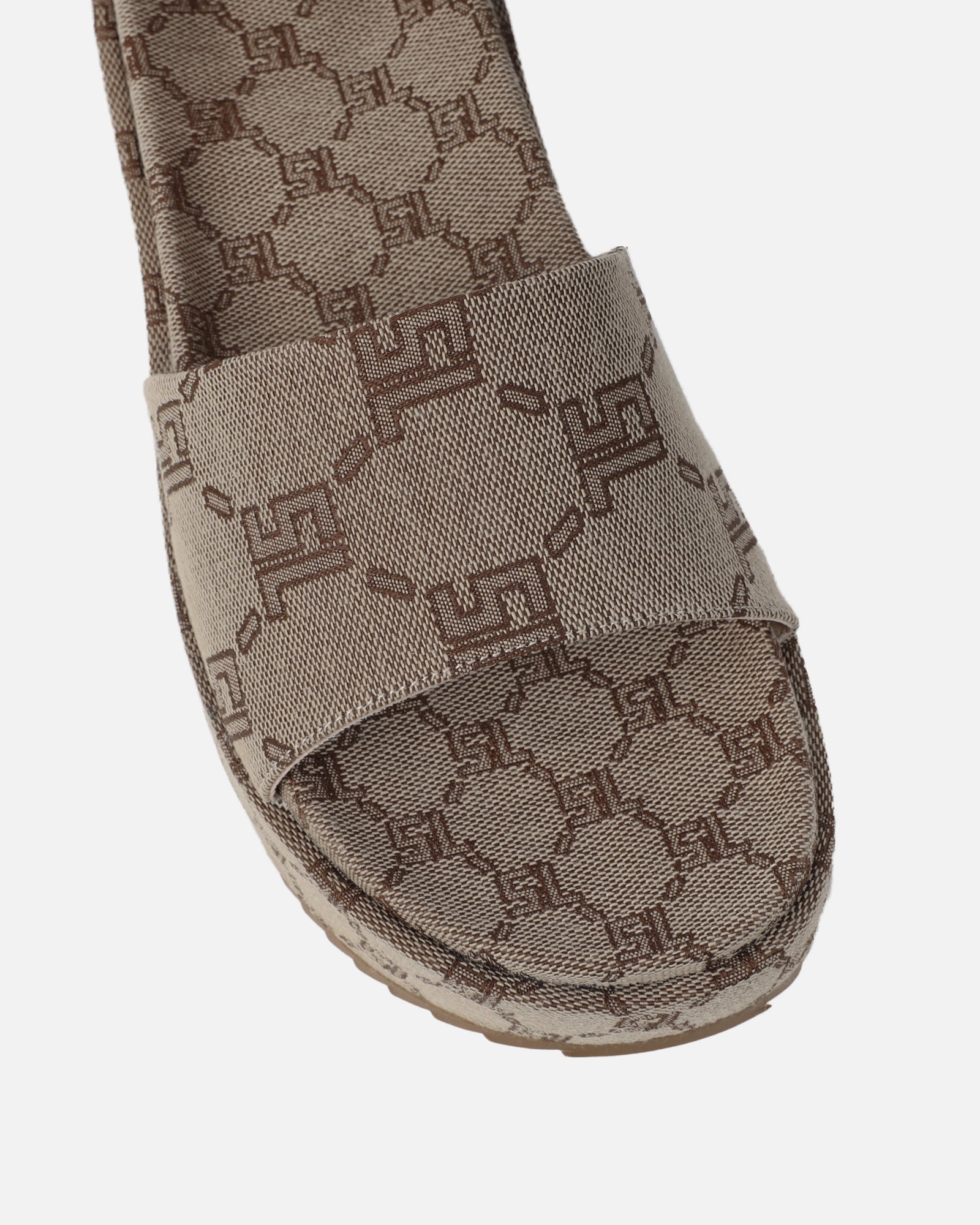 Rocco Brown Monogram Sliders