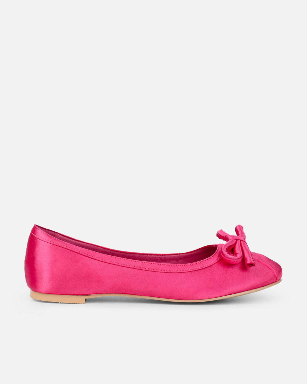 Romanne Fuchsia Pink Satin Ballet Flats